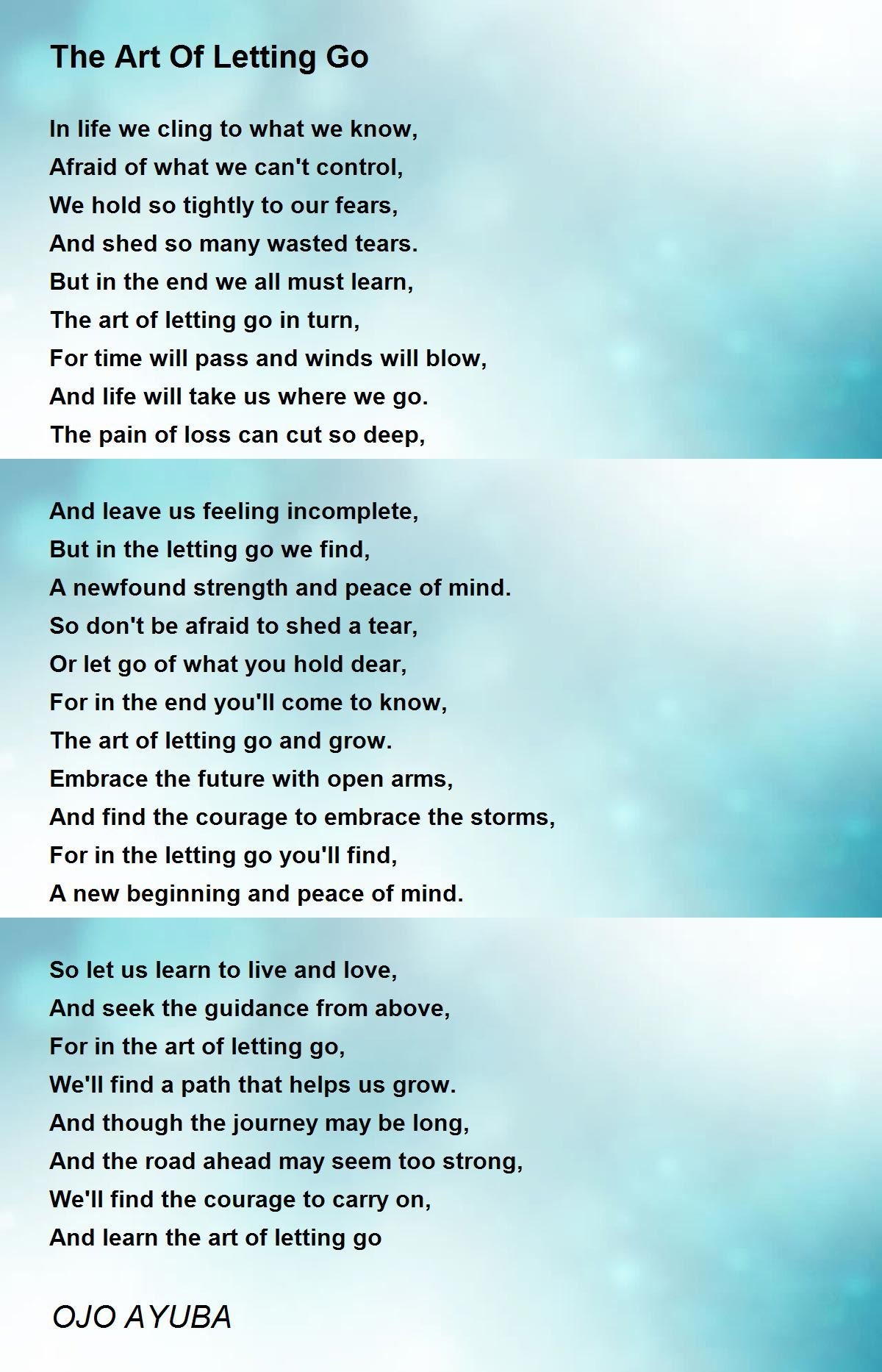 The Art Of Letting Go For Greater Peace Of Mind